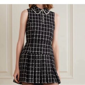 Alice + Olivia Black and White Patterned Mini Dress